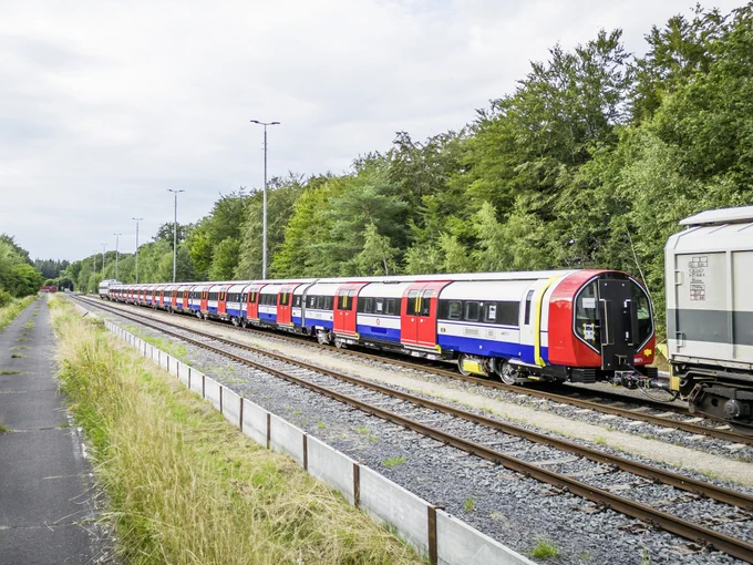 Piccadilly line train arriving in Germany