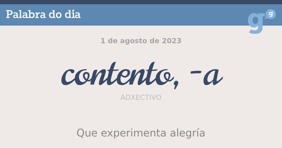 PortalPalabras's tweet photo. E non habemos estar #contentos e #contentas? Comeza agosto e é o #DíaMundialdaalegría. #palabradodía #SermosGaliza @NosDiario - https://t.co/2pE22hO9vS https://t.co/5pxSirL6VM