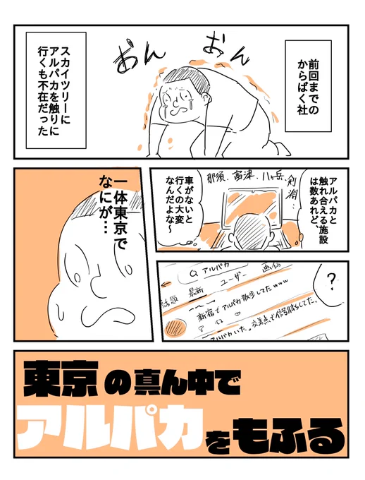 前回描いたアルパカ漫画(1/3)  アルパカふれあいランドさん@alpaca_f_land に行った時の話です。 #全国アルパカの日