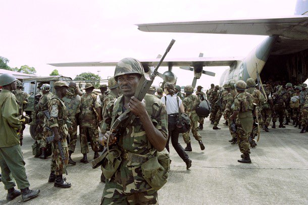 abrahamgreat's tweet photo. Diplomacy is better but don't joke with ECOMOG ARMY; Don't play with Nigeria.

 “ The cost of peace is cheaper than the price of war.”  

All Five (5) countries that Nigeria share borders with speak French. Only three (3) of these countries are in the ECOWAS. Chad and Cameron are in the Central Africa region. But here is the fantastic dichotomy: Niger and Chad are much more extensive compared to Nigeria, but Nigeria has a much larger population than them all.

Nigeria has always played a senior brother's role in the West African region and the whole of Africa. So, despite the flexing by the militia in Niger, Burkina Faso, and anywhere else. The Nigerian army, expertise and the combined effort of the entire ECOWAS forces can handle any situation without much stress. 

I have travelled to nearly all the ECOWAS countries and lived in some. The truth is, everybody knows who the boss is in the region. But there is a twist. The share 223,806,632 population of Nigeria is enough Economy to take care of the rest of the block, but aside from the economic power, Nigeria MUST be respected:

1. Nigeria:
    * Active Military Personnel: Approximately 120,000
    * Reserve Personnel: Approximately 32,000
    * Defense Budget: Roughly $5.1 billion (USD)
    * Ideally, Nigeria should have from .02-1% personnel based on the population. That is the global standard
2. Benin:
    * Active Military Personnel: Approximately 7,250
    * Reserve Personnel: Numbers not readily available
    * Defense Budget: Roughly $60 million (USD)
3. Niger:
    * Active Military Personnel: Approximately 12,000
    * Reserve Personnel: Numbers not readily available
    * Defense Budget: Roughly $115 million (USD)
4. Chad:
    * Active Military Personnel: Approximately 30,000
    * Reserve Personnel: Numbers not readily available
    * Defense Budget: Roughly $275 million (USD)
5. Cameroon:
    * Active Military Personnel: Approximately 14,100
    * Reserve Personnel: Numbers not readily available
    * Defense Budget: Roughly $275 million (USD)
Add up the numbers, the equipment, and the budget and tell me if any of the countries might come after Nigeria or flex muscles, except there is a much bigger force from elsewhere stirring the wheel.

In late 1990(s), I had the rare privilege of travelling around West Africa. I lived in Ivory Coast. The war in Liberia was a big part of the lessons I learnt. We had the chance to rescue many people from the Liberia, Cote D'Ivore border of Danane, which is 25 Kilometres from Liberia. Many of the boys and girls are still my brothers and sisters today. Both are from Liberia and Sierra Leone, thanks to Winners Chapel's missions to the region. Many of these guys ended up in Nigeria for university. One is now a Judge in her country, while the other is now in top place in Liberia. 

After their rescue, I was the No. 1 friend of all the lads, as after the Pastors of the church then, I am the person to relate with. From 1997, we slept in the same beds and rooms and talked daily. They all are grateful for Nigeria's intervention and adore Nigeria and Nigerians for life. Their lives were ruined in many ways. Many could not trace their parents to date; some could not trace their siblings. 

Those wars were not because of their political difference or ethnic bigotries. The wars use their differences as a bate and a tool.

What is my point exactly: 

1. Dont underestimate Nigeria 
2. No one in the block will dare Nigeria. 
3. Don't celebrate Military Intervention. 
4. Don't wish for war - Most people will lose what they have left.
5. Don't fuel agitations. You really can't handle the fire 
6. Let nobody deceive or scare you about Nigeria's activation of the ECOMOG force for intervention anywhere. They capable against all the forces put together. 😂

They are capable and more than capable. Unless they are fighting a proxy

It is working...