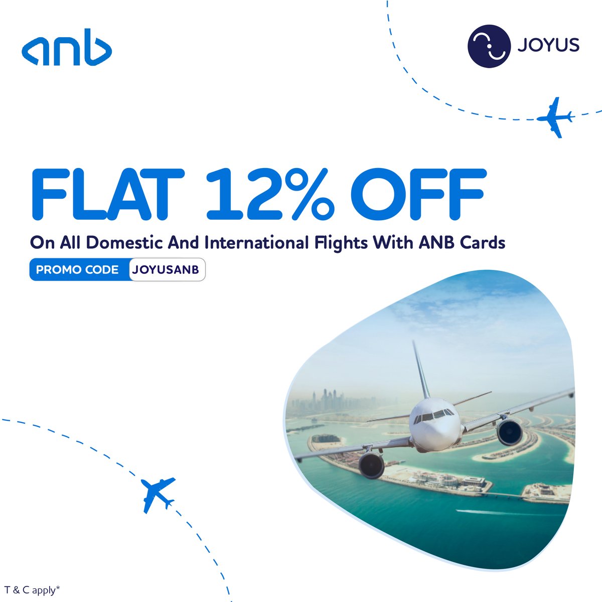 joyustrips1's tweet photo. 📣 Get ready to explore the world with ANB Cards! ✈️

Enjoy a flat 12% OFF on ALL domestic and international flights. Don't miss out! Book now! 💳����

#TravelWithANB #FlightOffer #Wanderlust #ANBCards https://t.co/CcLrBfd0TU