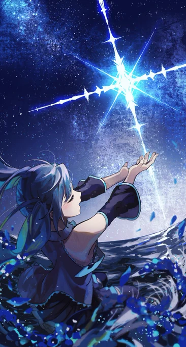 初音ミク16周年特別賞をいただいた「たくさんの思い出」と初音ミク16周年賞をいただいた2枚が画集に載ります! 8月31日からグッズも出ます!  コンテストページ▷