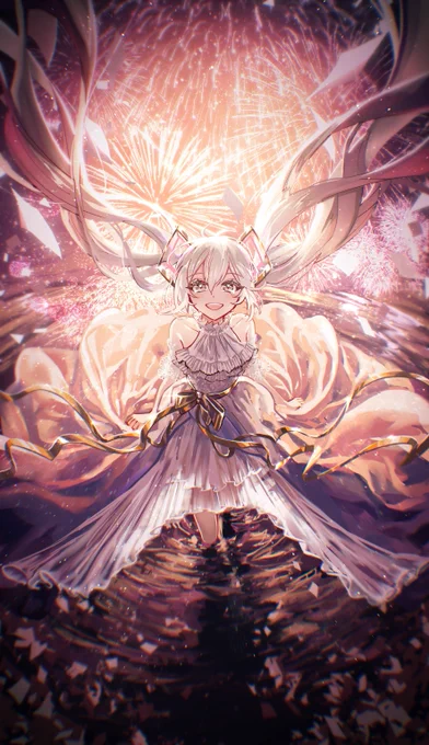 初音ミク16周年特別賞をいただいた「たくさんの思い出」と初音ミク16周年賞をいただいた2枚が画集に載ります! 8月31日からグッズも出ます!  コンテストページ▷