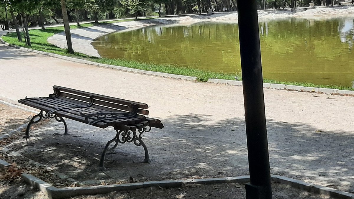 papinop's tweet photo. Este banco lleva roto varios meses. Parque Tierno Galvan 1er laguna al lado vía museo ferrocarril. #010 #ayuntamientomadrid @JMDArganzuela Además faltan bancos hace más 3 años en los huecos de los paseos. Urge reparación y reposición. @evArganzuela https://t.co/x4Wc9myZuZ