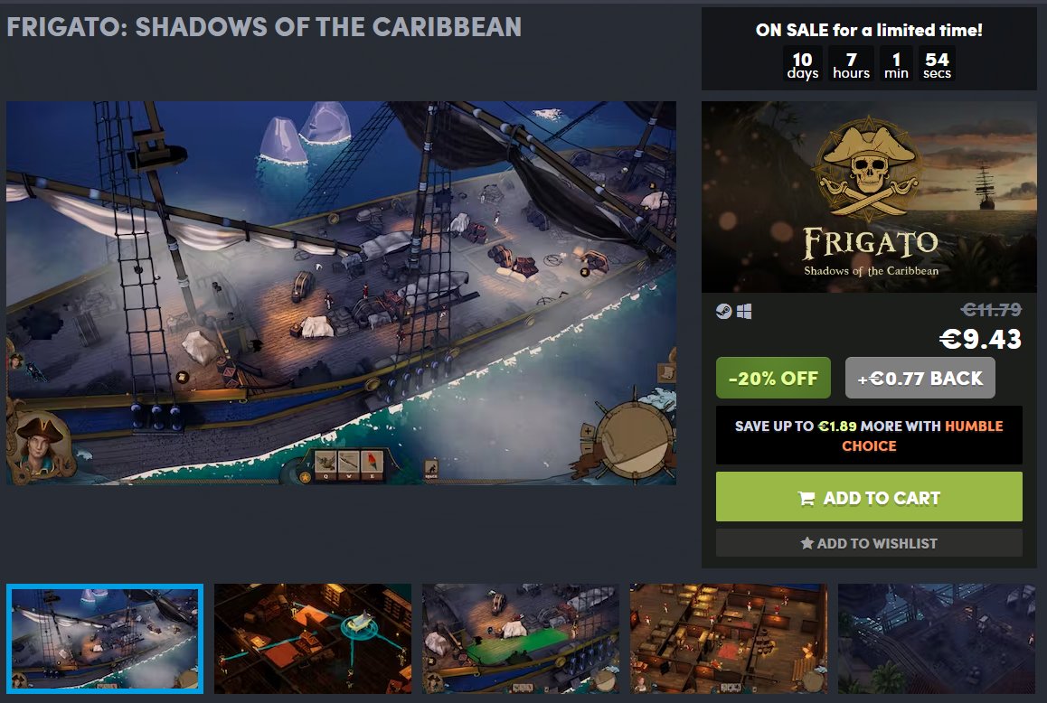 GamesFreemind's tweet photo. 📢#Frigato is on @humble and is on sale🦜

Grab it now ➡️https://t.co/SiOLAGBcVK

#humblebundle #sale #launch #pirates #game #dealoftheday #rtt https://t.co/0dLmthlyl3