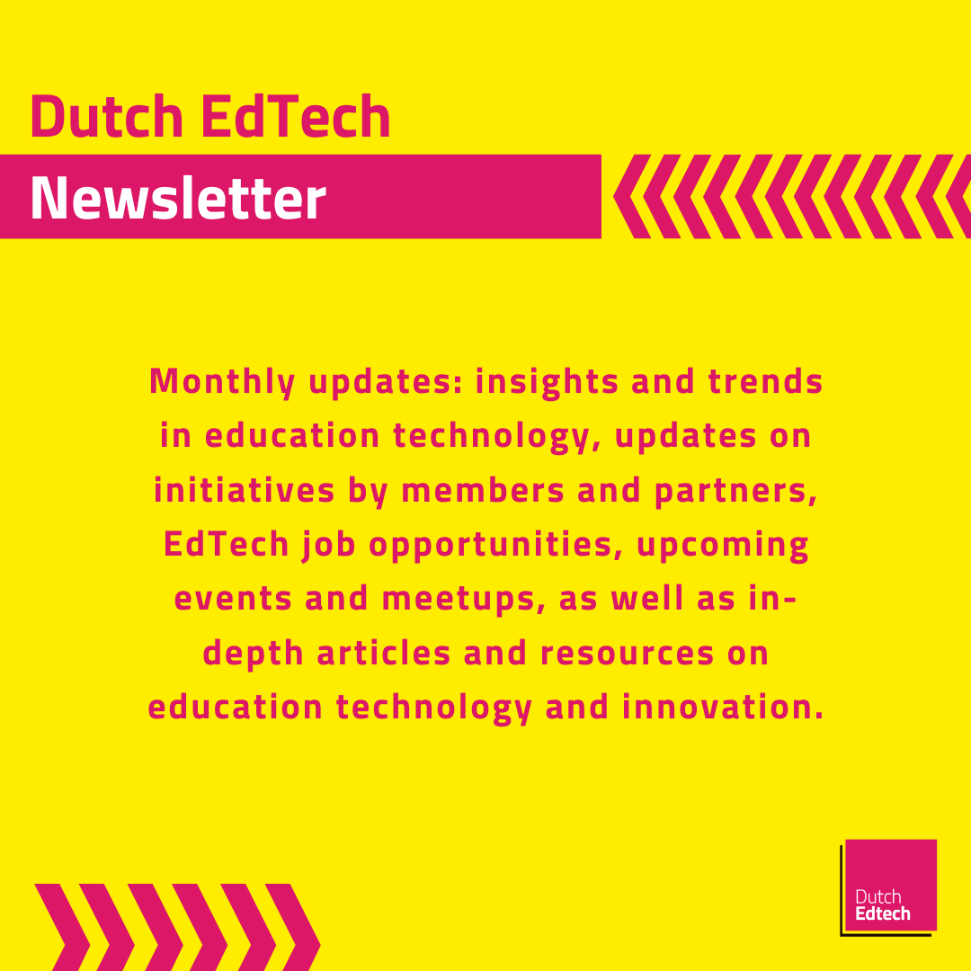 📢 Exciting News! 

Check out our 𝗝𝘂𝗹𝘆 𝗗𝘂𝘁𝗰𝗵 𝗘𝗱𝗧𝗲𝗰𝗵 𝗡𝗲𝘄𝘀𝗹𝗲𝘁𝘁𝗲𝗿 for the latest on AI transforming education, success stories, and exclusive upcoming events! 

Stay ahead in EdTech, subscribe now ➡️ buff.ly/47bGBD6 

#DutchEdTech #EdTech #Newsletter