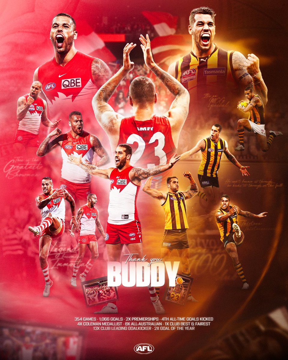 AFL's tweet image. We’ll miss you, Bud 🥹