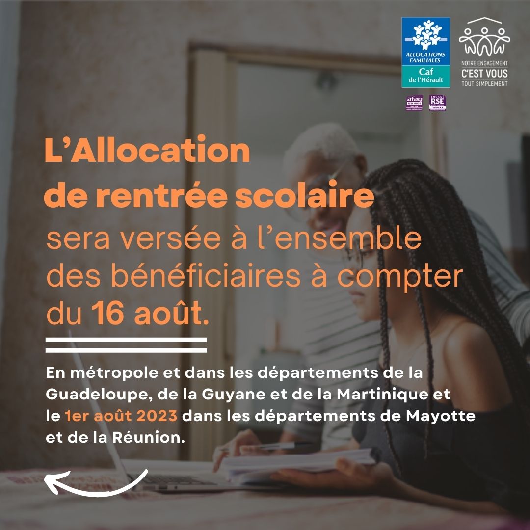 L’#ARS sera versée à l’ensemble des bénéficiaires à compter du 16 août 2023  (en métropole et dans les départements de la Guadeloupe, de la Guyane et de la Martinique) et le 1er août 2023 (dans les départements de Mayotte et de la Réunion).

+ d'infos > caf.fr/allocataires/a…