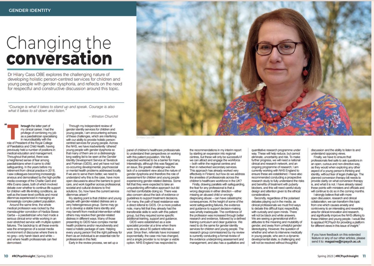 MForstater's tweet photo. Dr Cass's piece in #RCPsychInsight journal https://t.co/y4Dcp0wvKM
