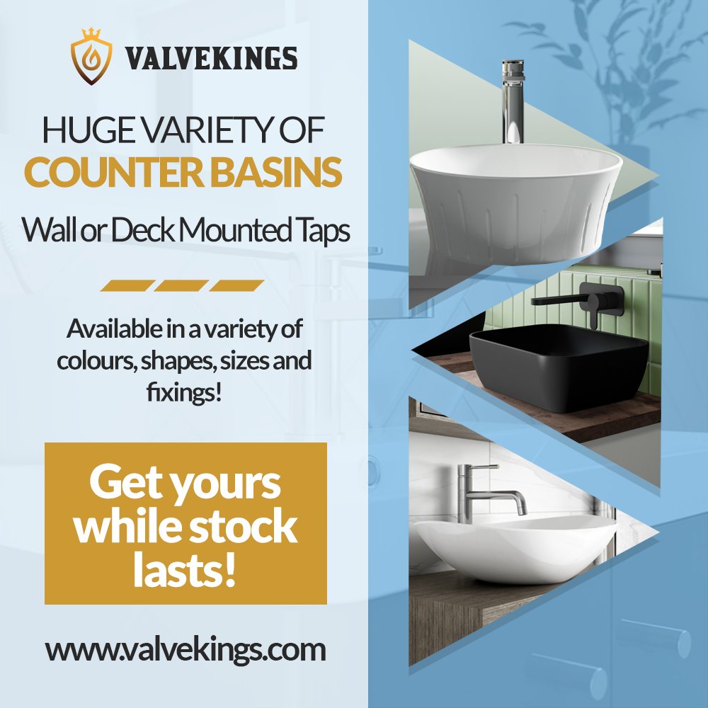 ValveKings's tweet image. We have a stunning range of Counter Top Basins for you to choose from, picture below is just a small handful and some of our favourites! 

Buy now - bit.ly/3Q1ITyp

#bathroomreno #homedecor #interiordesign #basins #homedesign #bathroomideas #bathroominspo #trending2023
