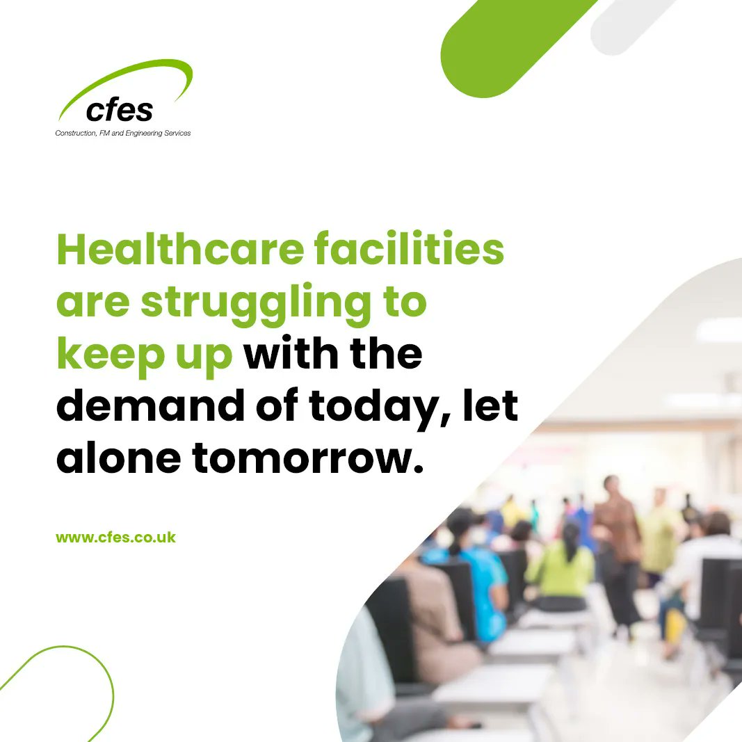 cfesltd's tweet photo. Healthcare facilities are struggling to keep up with the demand of today, let alone tomorrow. Cfes has the perfect solution for you! We can future proof your healthcare estate with one contract and one team. 
#nhs #healthcareprojects #healthcareconstruction #healtcare https://t.co/rU54Scx1Hf