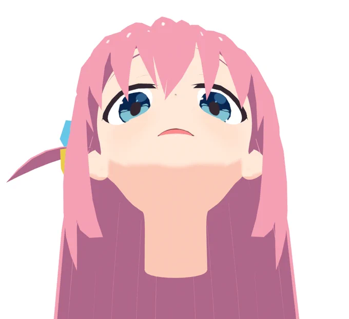 Blenderで顔だけモデリング6日目:3Dぼっちちゃんの顔ができた!なかなかかわいい! 
