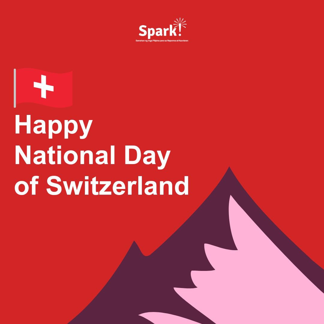 SPARKphils's tweet photo. Happy Swiss National day to our friends and partners at the Embassy of Switzerland in the Philippines.๐จ๐ญ
We are proud partners of the embassy in programs such as Angels for Angels, #VoteToTote, International Day of the Girl, and upcoming program to combat gender-based violence. https://t.co/JzpYtkcaFT