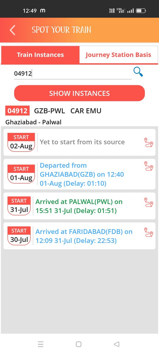 04913  गाजियाबाद 11.15 मिनट पर पहुंच गई , अब इसको 04912 बन कर पलवल के लिए रवाना होना था 11.30 पर, और इसको 1 hour 10 मिनट रोक कर 12.40 पर गाजियाबाद से departure किया है, कब ये पलवल जायेगी, कब वहा से शकूरबस्ती, कब शकुबस्ती से मथुरा , एक ही रैक ऐसे ही 2 से 3 घंटे तक लेट किया जाता है