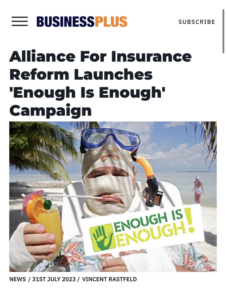 “The Alliance for Insurance Reform (AIR) has launched its ‘Enough is Enough’ campaign, calling for an end to unjustifiable personal injury claims.”

#EnoughIsEnough 

#InsuranceReform 

businessplus.ie/news/alliance-…