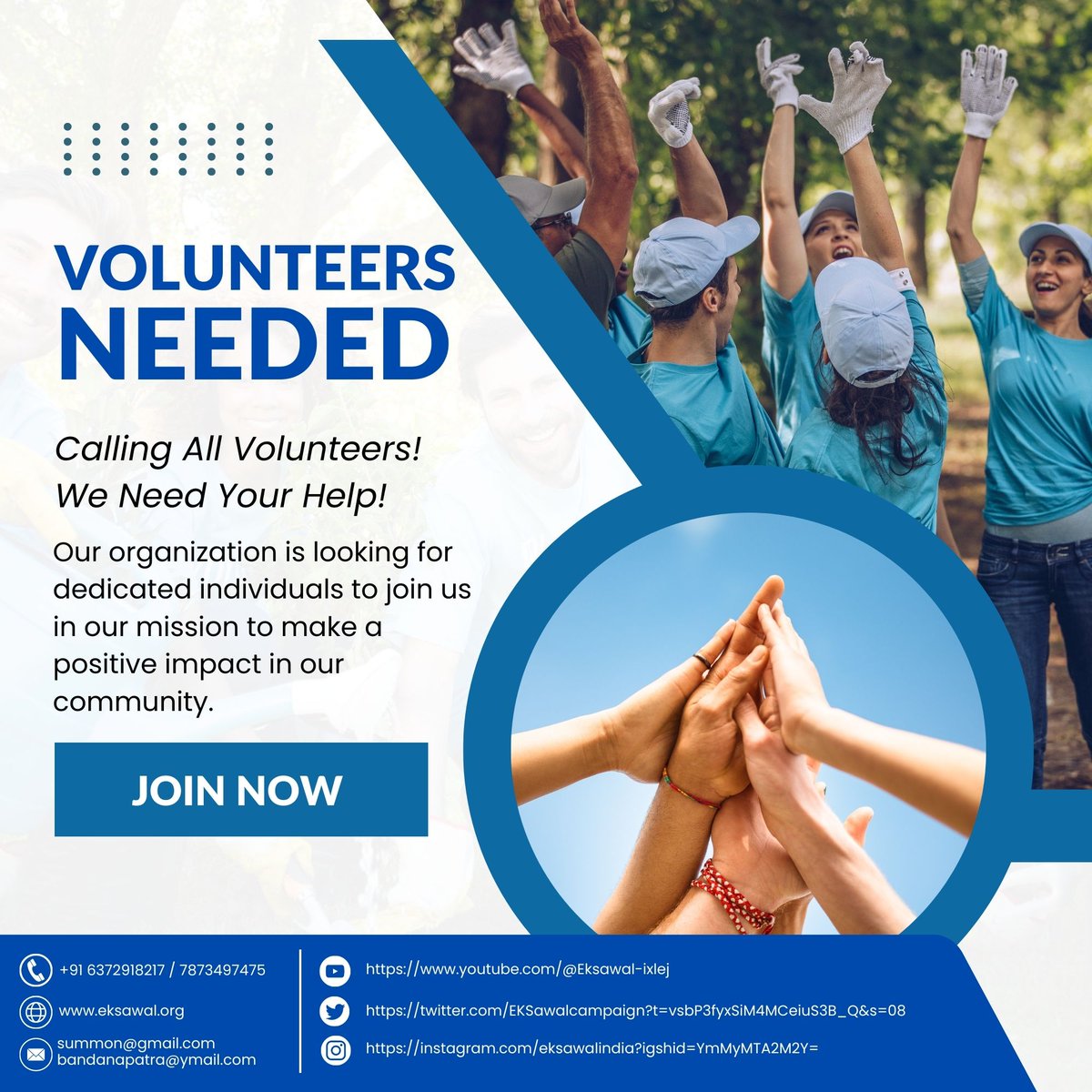 We're on a mission to destigmatize mental health and provide support to those in need.  #VolunteerOpportunity #TogetherForChange #VolunteersNeeded #CallingAllVolunteers #VolunteerOpportunity #JoinTheCause #MakeADifference #GiveBack #VolunteerRecruitment #Eksawal