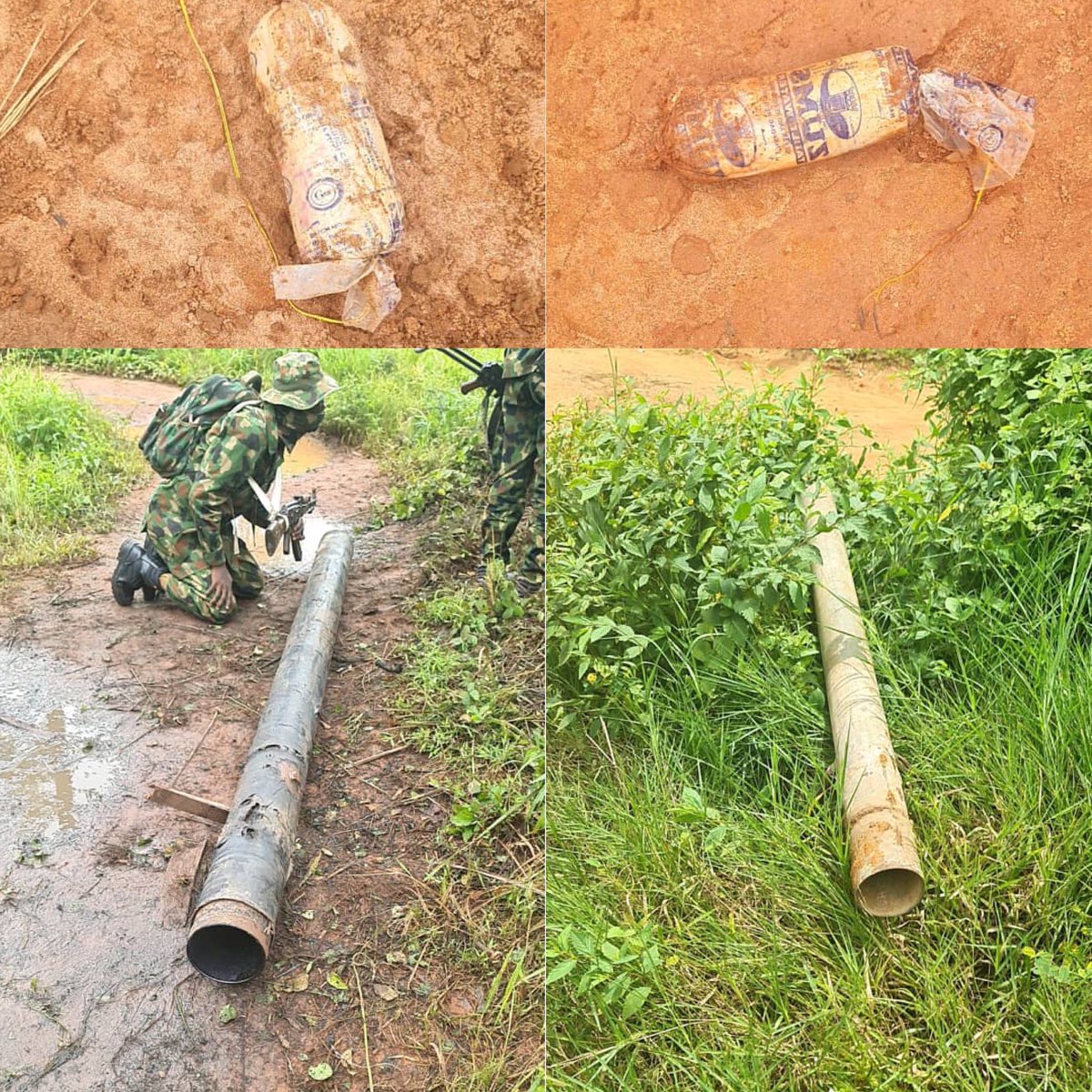 HQNigerianArmy's tweet photo. TROOPS  RAID IPOB/ESN CAMPS IN ANAMBRA/IMO, DESTROY HIDEOUTS, TRAINING CAMPS.

In ongoing operations to deter  enforcement of the illegal sit at home declared by Indigenous People of Biafra (IPOB) and and its armed wing, Eastern Security Network (ESN), combined troops of 82 Division Nigerian Army, sister Services, Nigeria Police and other security agencies have successfully raided hideouts and training camps belonging to IPOB/ESN in Orsomoghu Forest spanning Anambra and Imo States. 

The raid operation was carried out on Monday 31 July 2023, when troops were alerted to the violent activities of the irredentist group enforcing the illegal 2 weeks sit-at-home order in Onitsha, Nnewi and Iheme Obosi in Anambra State, as well as New Market in Enugu state.

During the raid operations, the troops cleared IPOB camps in Ekeututu, Orsomoghu, Lilu and Mother Valley camps of the dissidents. Troops came in contact with the group's armed fighters, who detonated Improvised Explosive Devices (IED) also known as Ogbunigwe and fired using locally fabricated mortar tube. The valiant troops however overpowered the irredentist group in the firefight, compelling them to abandon their position as they fled with gunshot wounds into nearby bushes. Further cordon and search of the hideouts by the troops, led to the arrest of five fleeing members of the group and recovery of one IPOB flag, one CCTV camera and 2 detonated IED bombs and a fabricated mortar tube. 
Sadly, five soldiers and two Nigeria Police operatives sustained varying degrees of injuries from the IED detonated by the criminals.

The Nigerian Army  encourages all law abiding citizens of the South East to continue to support ongoing operations with actionable information and to disregard the unlawful 2 weeks sit-at-home order by going about their normal daily activities and businesses. The Nigerian Army in synergy with sister services and security agencies will undauntedly continue to protect and safeguard lives and property of the good and enterprising people of South East Nigeria, within the ambit of the law and the rules of engagement.

ONYEMA NWACHUKWU 
Brigadier General
Director Army Public Relations
1 August 2023