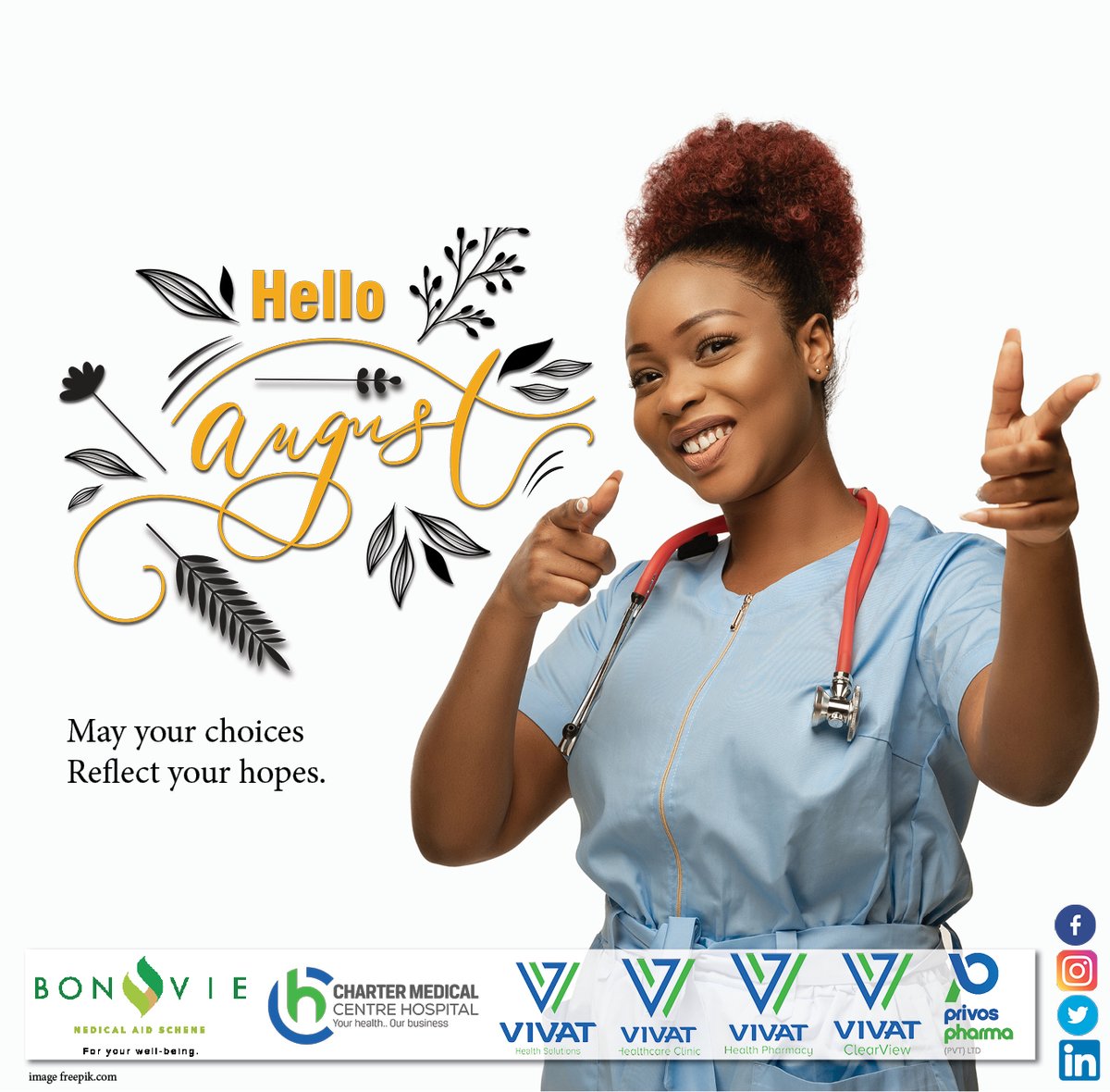 #August2023 #happynewmonth May your choices reflect your hopes. 

Thank you for choosing us as your health partner. 

#SwitchToBonVie #thegoodlife
#QualityHealthcareRedefined
#SeeTheWorldBetter 
 #yourhealth #ourbusiness