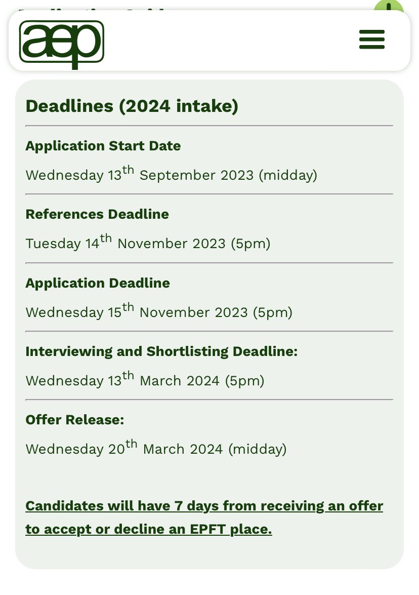 Dates are now live to apply for educational psychology training starting in 2024 📄 

Full details about how to apply here 👉 aep.org.uk/EPFT