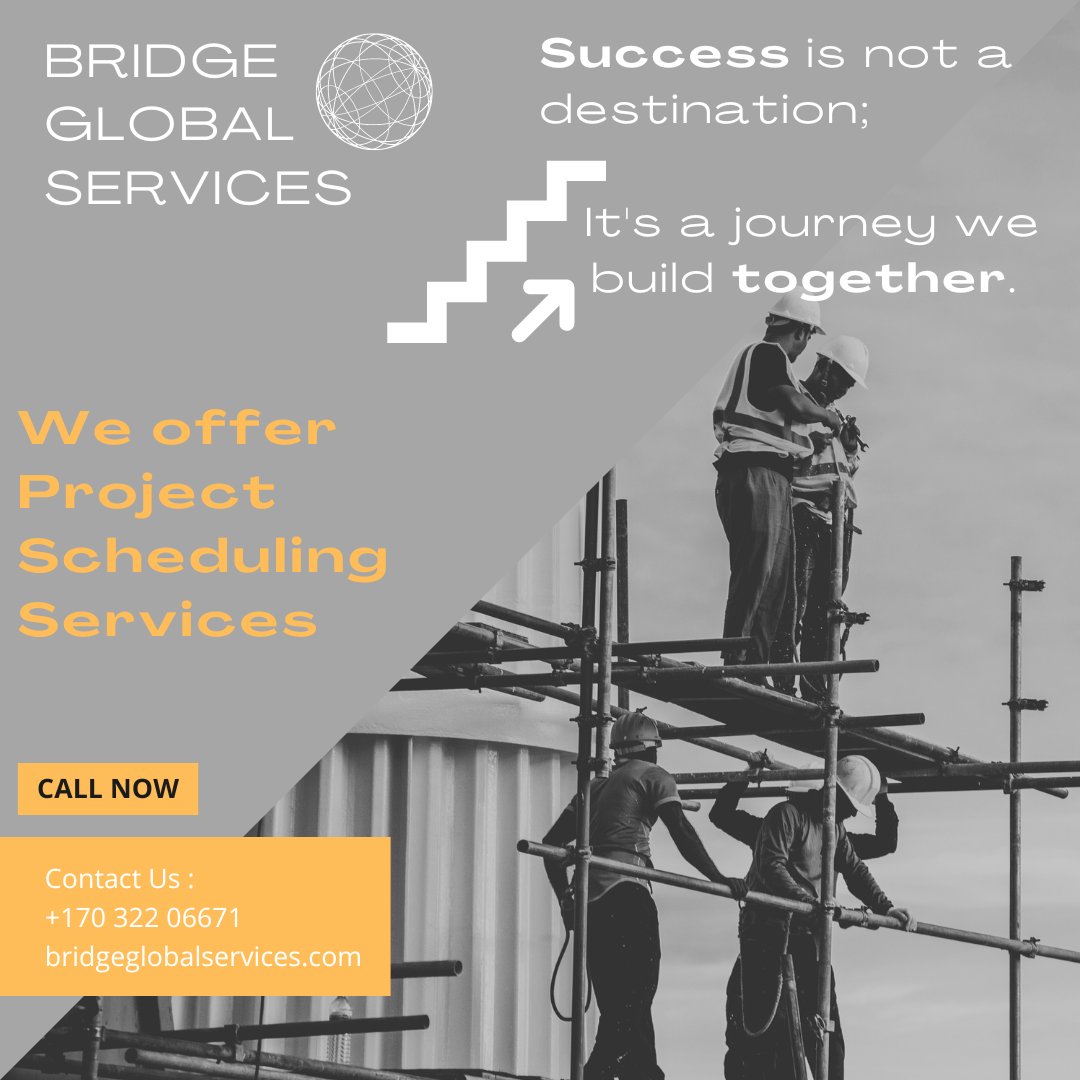 BridgeGServices's tweet image. 🗓️ Time is of the essence! ⏰ Discover the power of our expert project scheduling services at Bridge Global Services. With meticulous planning and precision, we optimize timelines and keep your projects on track for success. 🚀📈 #ProjectScheduling #ConstructionManagement