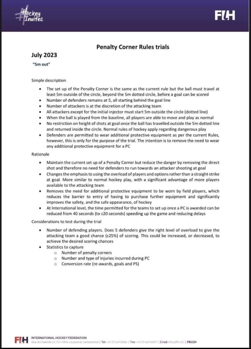 FIH RULES COMMITTEE MEETING

"Penalty corners are dangerous and take too long"

"Well, let's change the rules"

🤔Thinks for a while... 

"I know, let's play 5m further out, allow shots at any height and ban the defence from wearing protection"

GENIUS

Why are we changing rules?