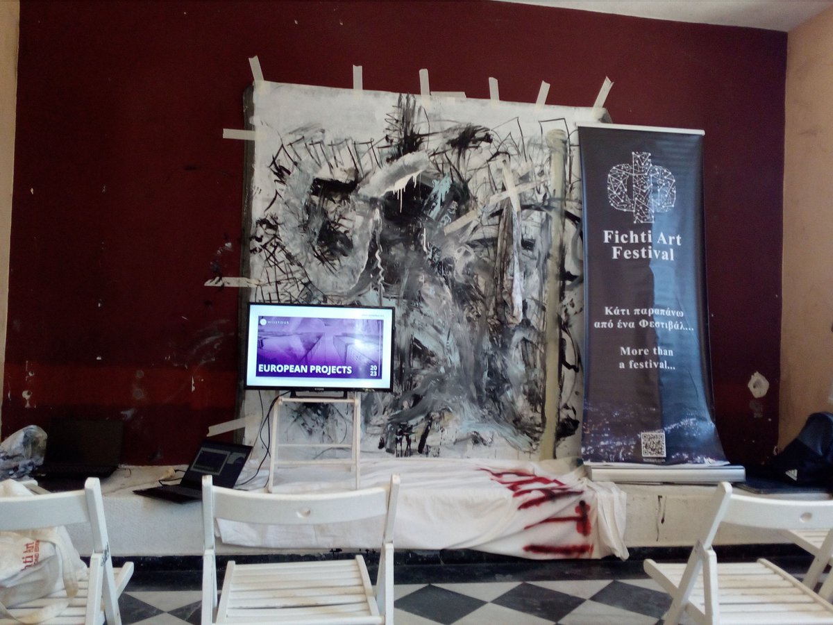 wisefourcompany's tweet image. An unforgettable experience at the #FichtiArtFestival 2023! 
The old train station of Fichtia, in Mikines, was an inspiring canvas of art as #Wisefour took center stage with a presentation of the #ENVISION #CENTAUR #EMPACT Projects!
Looking forward to see you again next year!