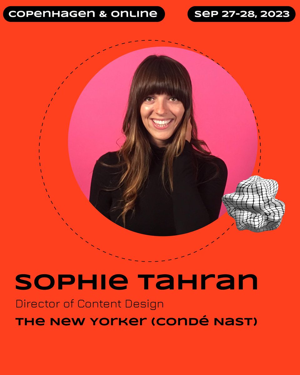 🔊Say hi to @STahran , Director of Content Design across @CondeNast including the @NewYorker. At #DesignMatters23 she'll give the talk 'Designing with Words: Content Design at The New Yorker' 🎟 Get your ticket at designmatters.io/tickets Group discounts available!