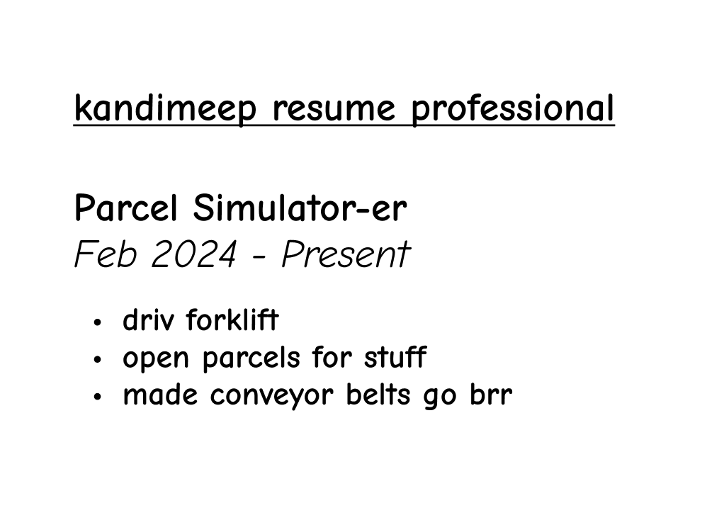parcelsim's tweet photo. @KandiMeep Something like this should help you get your next job - good luck with the applications! Glad we could help. https://t.co/tolRjdpRer