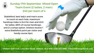 Get booked in for our mixed open team folks ⛳️
A warm welcome awaits you <a href="/OldhamGolfClub/">Oldham Golf Club</a> 
Just click on Opens on our website ✅
#mixedopen
#thefriendlyclub