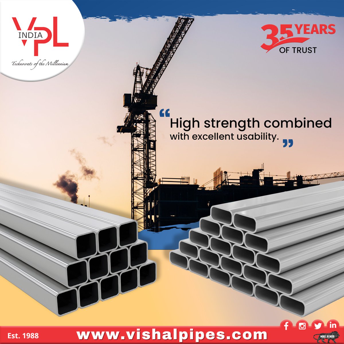 Experience the Techno-Economic Advantages Over Conventional Structural!  From Reputed Steel Producers to High Torsional Rigidity, Our Sections Revolutionize Application Technology.

#ClosedStructural #RHS #SHS #TechnoEconomicAdvantages #RevolutionaryDesign #HighTorsionalRigidity