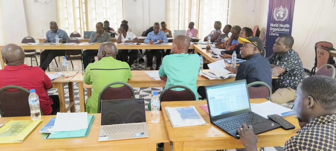 <a href="/WHOLiberia/">WHO Liberia</a> supporting the MOH &amp; NPHIL to roll out a dedicated HS tabletop SimEx package at the sub national level. Strengthening #healthservicedelivery &amp; #communityhealth systems is pivotal to building HS resilience in Liberia.
<a href="/Sirgai/">Lekilay G. Tehmeh</a> <a href="/bolongei_moses/">Moses Bolongei</a>