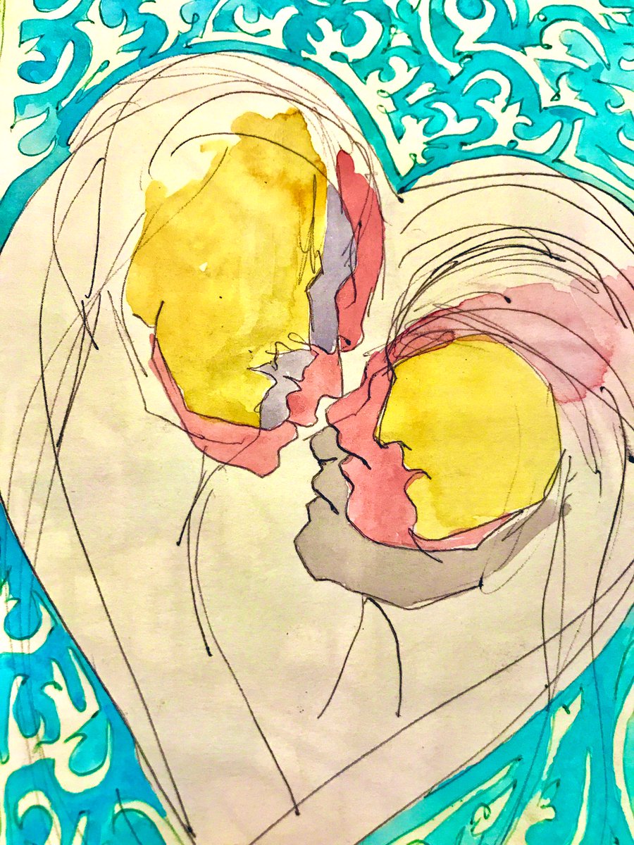 autonomous007's tweet image. Distinctive personalities , two souls, one heart .. 
#watercolor #conceptual #love #relationship