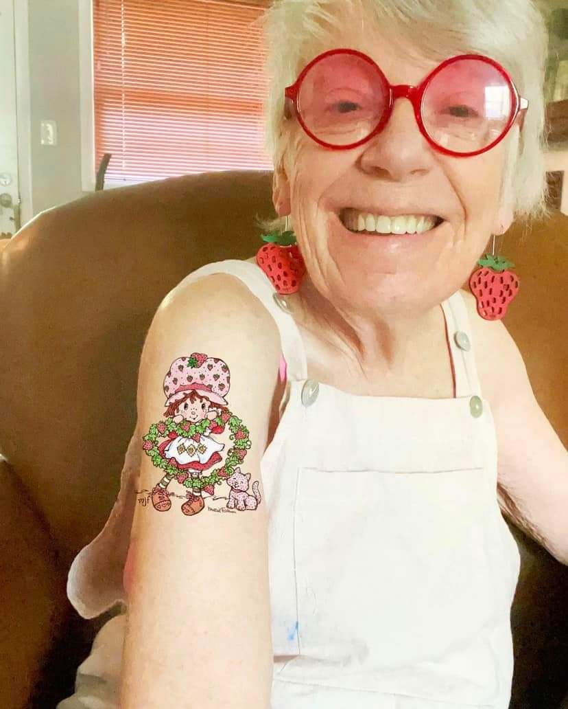 DogpatchPress's tweet image. &quot;Muriel Fahrion, the creator of Strawberry Shortcake and Care Bears DOES NOT GET ANY ROYALTIES for the popular lines. NOTHING, even though it has steadily been licensed out for more than 40 years. Please consider buying something at her site.&quot;  outtathinairstudio.com