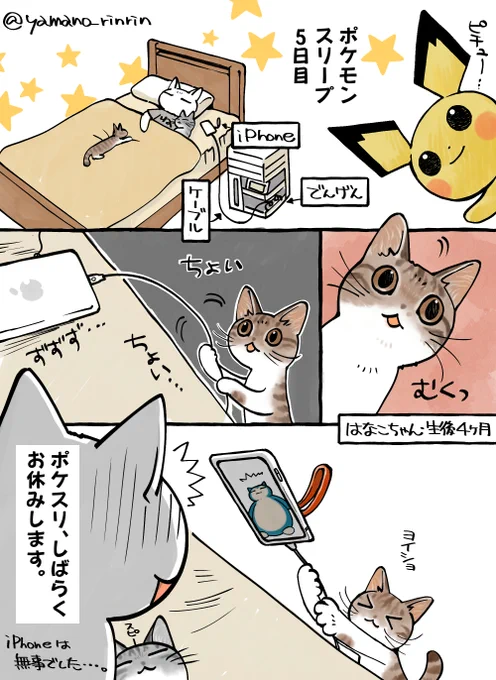 #今日の山野絵
ポケモンスリープ5日目の漫画です。 