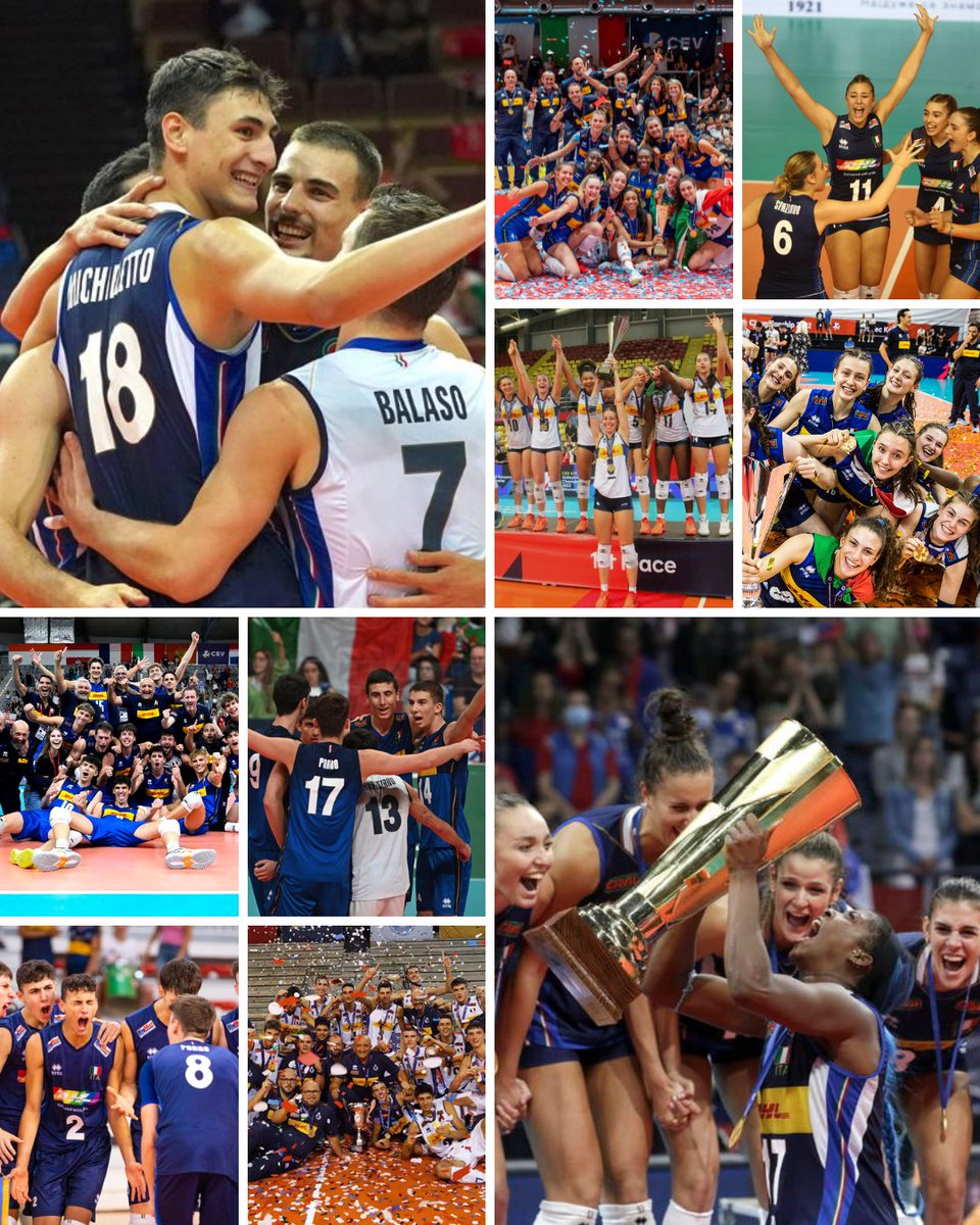 prdvolley's tweet image. L'Italia della pallavolo ha realizzato un record unico nel suo genere.

In questo momento, siamo Campioni d'Europa in TUTTE LE CATEGORIE femminili e maschili; partendo dall'Under 17 fino alle Nazionali seniores.

Mamma mia che orgoglio 🏐🇮🇹