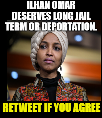 Ilhan Omar: “Our country should be fearful of white men.”

She literally condemns and blames millions of American men based on their skin color.

SHE’S RACIST AGAINST WHITES !