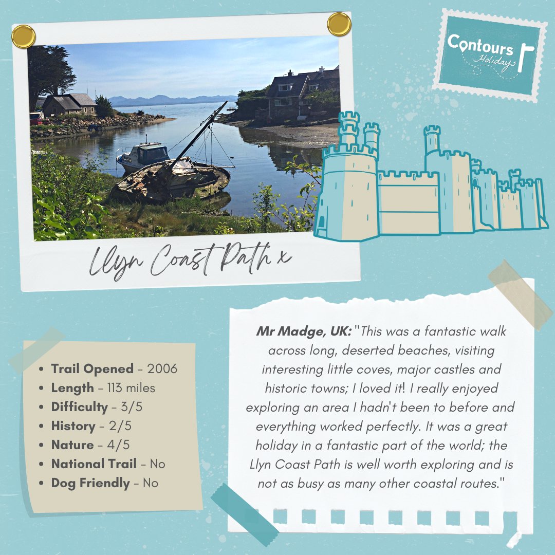 ContoursHoliday's tweet image. This corner of Wales features ancient woodlands, rugged clifftops and sandy beaches, as well as intriguing historic sites, making this section of the Wales Coast Path a truly memorable walking adventure. ☀️

Discover our Llyn Coast Path tours here: buff.ly/3LJdaN5