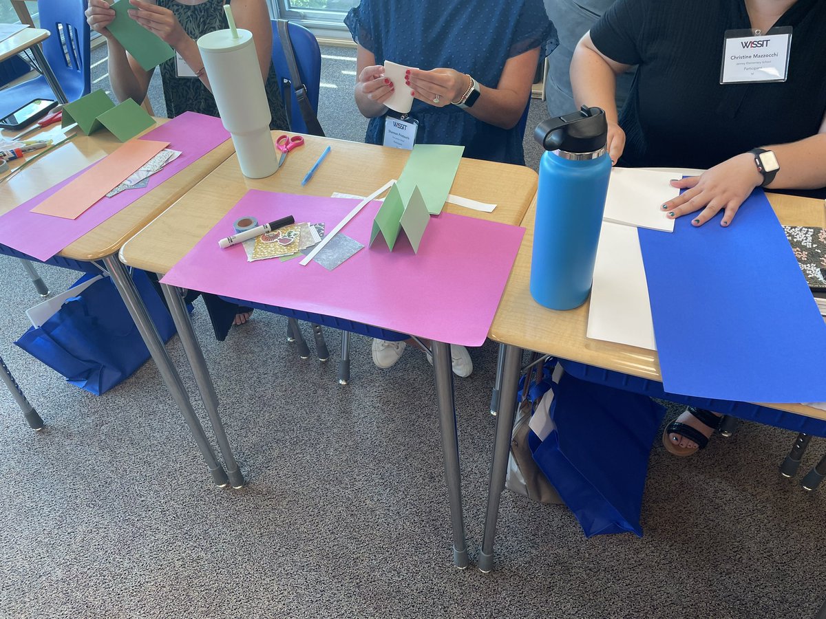 Day 1 of #wissit23 was MARVELOUS! @RonRitchhart plenary talk about mindsets was the perfect kick off for the week. Learning Group M took a risk &amp; built their first accordion journals. Our group is mighty! We are made up of teachers who are veterans &amp; newbies. <a href="/WISSIT_DC/">WISSIT ☮️</a>