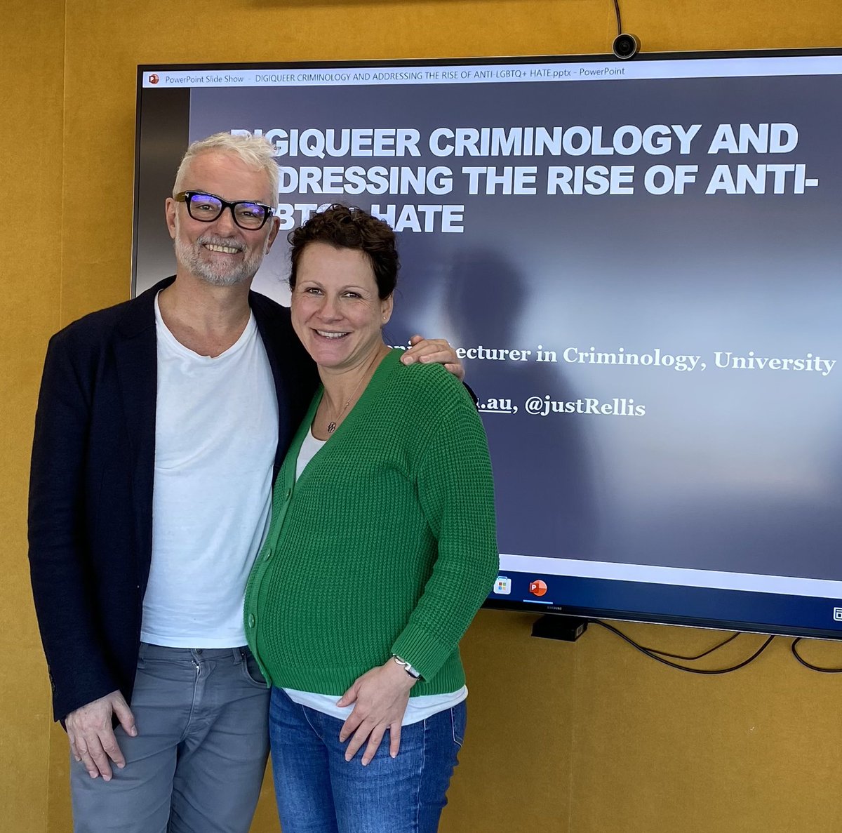 justRellis's tweet photo. Always excellent to catch up with Dr Susann Wiedlitzka and collaborate on one of our mutual research interests - the mutual constitution of offline and online hate, and the other way around. @UON_research @uonlawschool @AucklandUni #digiqueer #criminology https://t.co/axcZJDgBA3