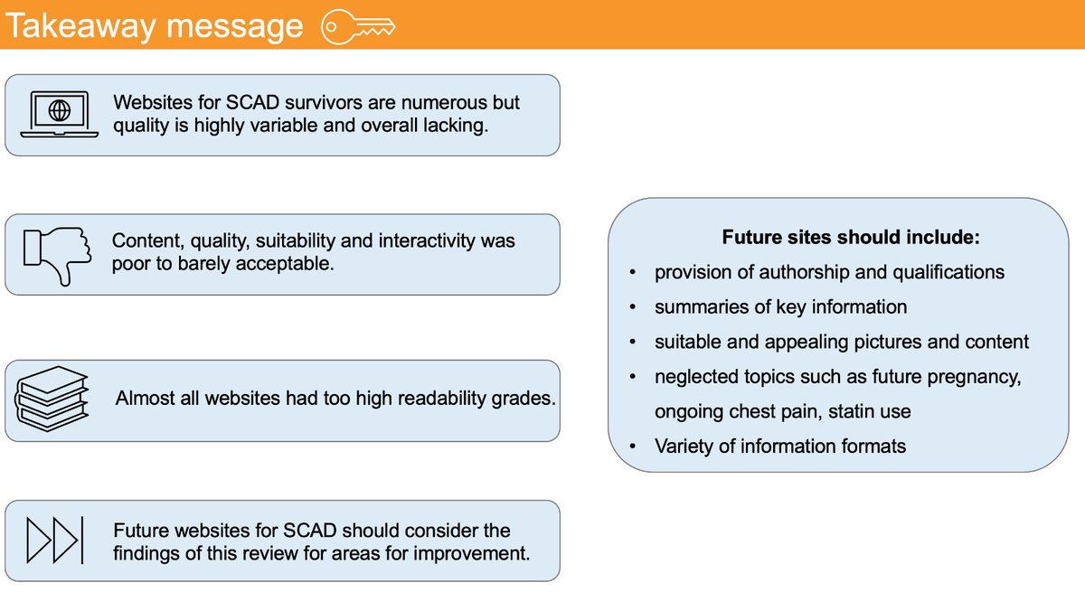 Dion Candelaria PhD RN (@dioncandelaria_) on Twitter photo What websites are available for SCAD survivors? There are many, but quality is highly variable and readability is low. Survivor and medically peer-reviewed websites may be best to recommend at present. Well done
<a href="/WeddellJoseph/">Joseph Weddell</a>
<a href="/SolveChd/">❤️SOLVECHD❤️</a> <a href="/RobynDGallagher/">Robyn Gallagher</a> <a href="/JRedHeart/">Julie Redfern AM ♡</a> <a href="/TomBuckley6/">Tom Buckley</a> What websites are available for SCAD survivors? There are many, but quality is highly variable and readability is low. Survivor and medically peer-reviewed websites may be best to recommend at present. Well done
<a href="/WeddellJoseph/">Joseph Weddell</a>
<a href="/SolveChd/">❤️SOLVECHD❤️</a> <a href="/RobynDGallagher/">Robyn Gallagher</a> <a href="/JRedHeart/">Julie Redfern AM ♡</a> <a href="/TomBuckley6/">Tom Buckley</a>