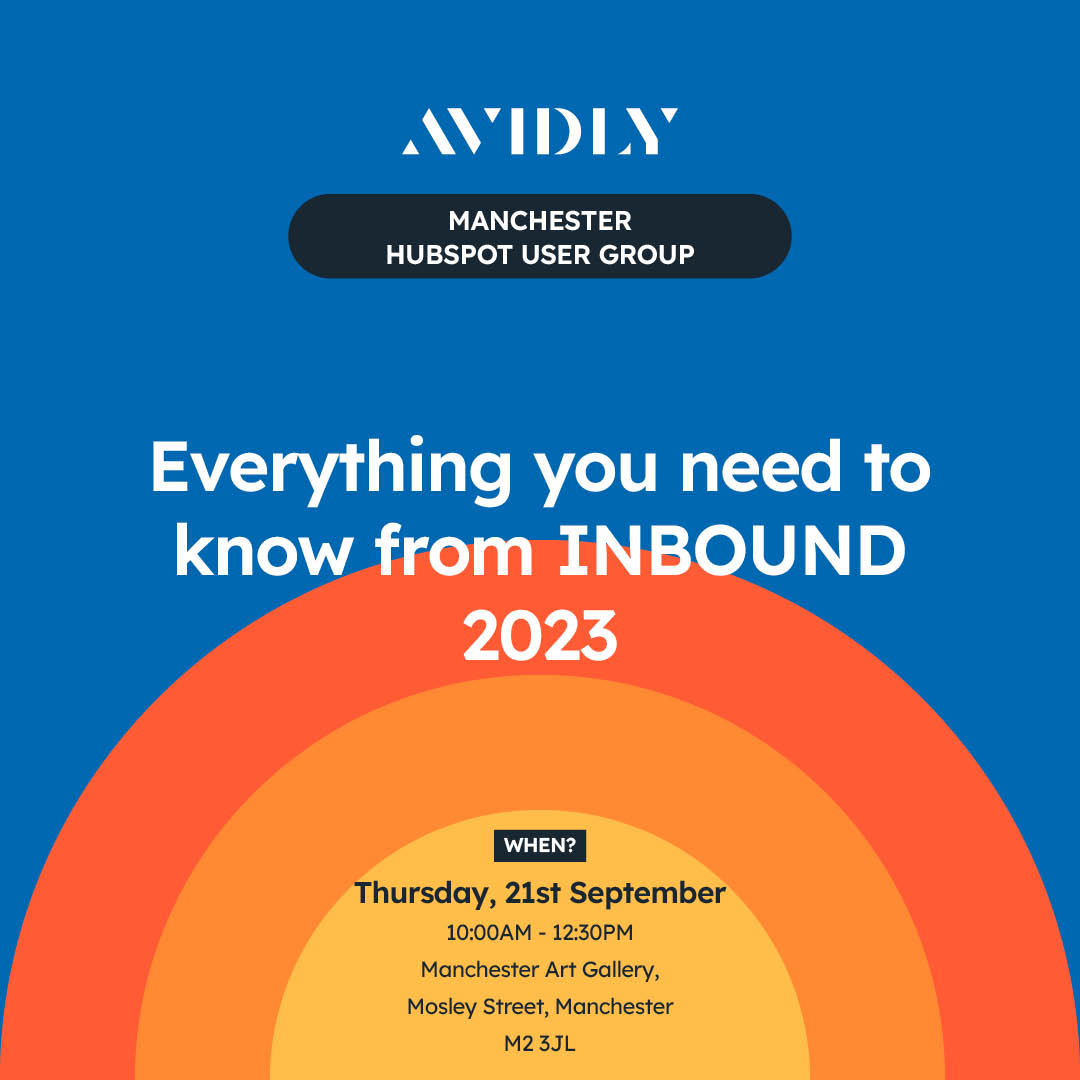 The third Manchester HUG session is happening NEXT MONTH and we can’t wait to see you there! 

📆 21st September
⏰ 10:00am - 12:30pm BST
📍 Manchester Art Gallery, Mosley Street, Greater Manchester, M2 3JL

Register early to guarantee a spot: avdly.com/3OcGHl1 

#hubspot