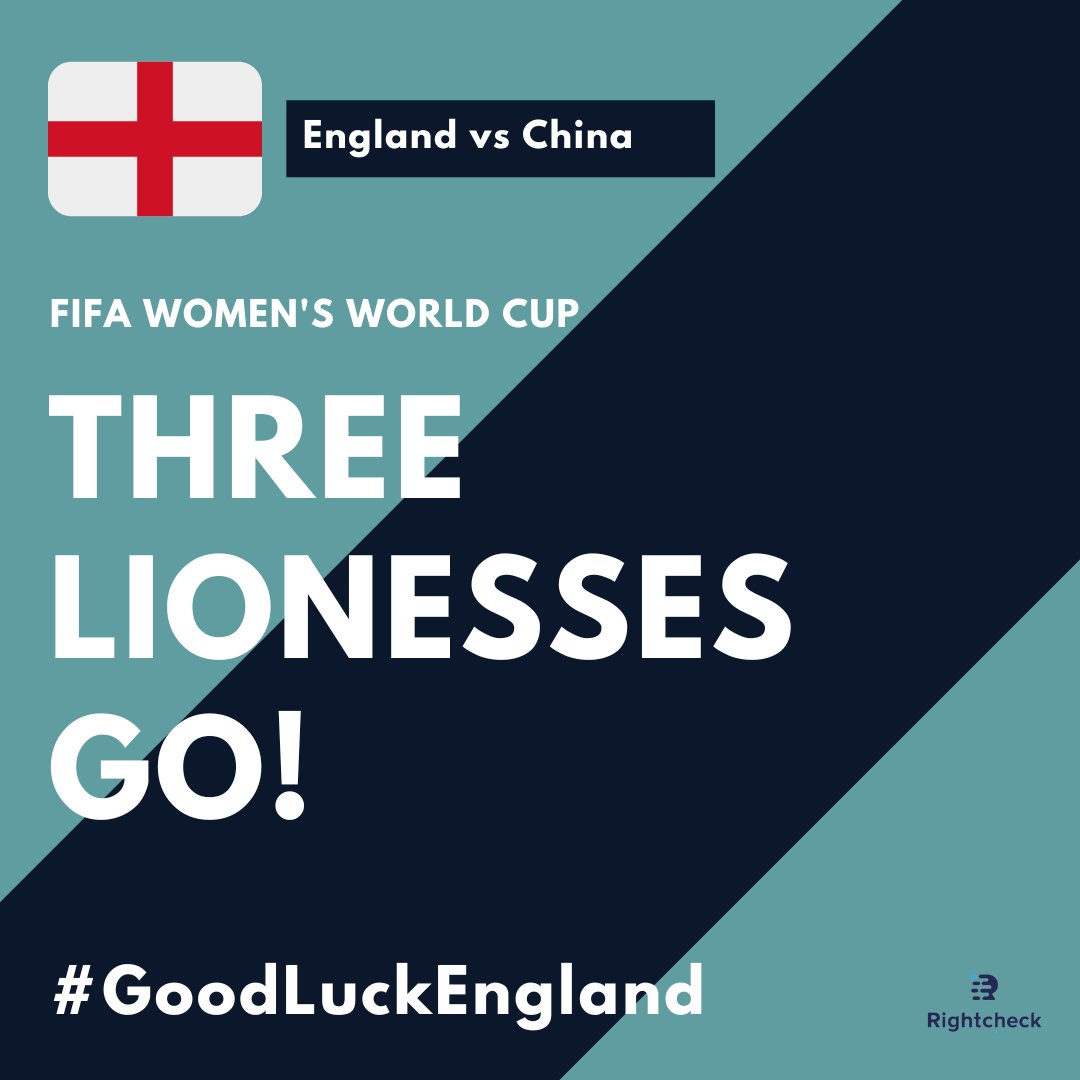 Rightcheck's tweet image. Game Day! Sending our best wishes to the England Women's team for their World Cup showdown against China. Play hard, make us proud! Go #Lionesses! 🦁🏴󠁧󠁢󠁥󠁮󠁧󠁿 #Righthcheck #ENGvCHN #WomensWorldCup