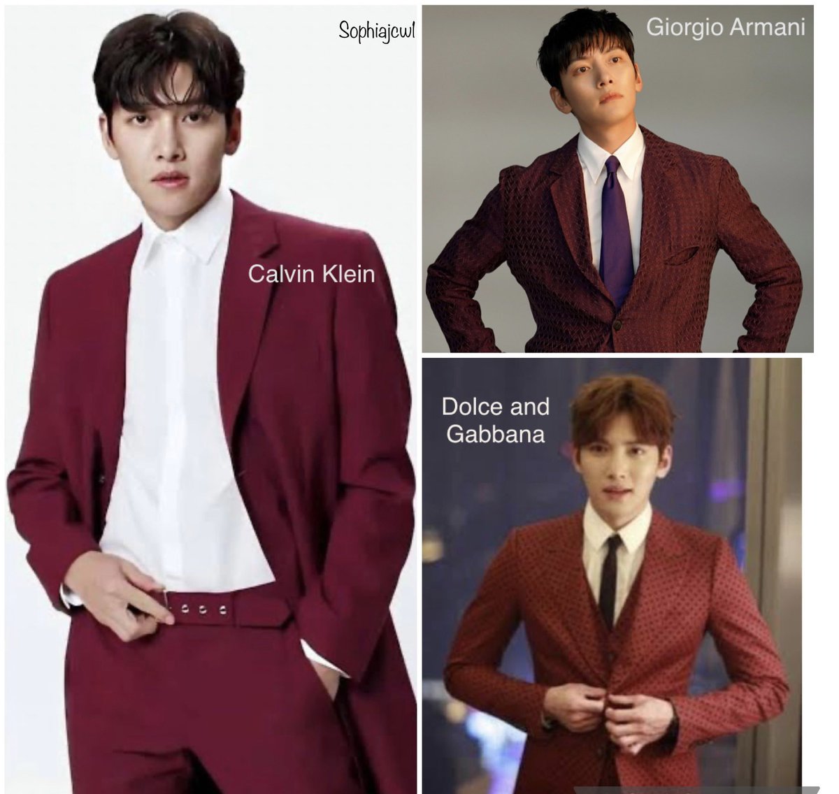 Sophiajcw1's tweet photo. Which is your fav reddish Wookie suit? 😍🥰 #jichangwook #지창욱 ♥️ https://t.co/KlZd41YWjE