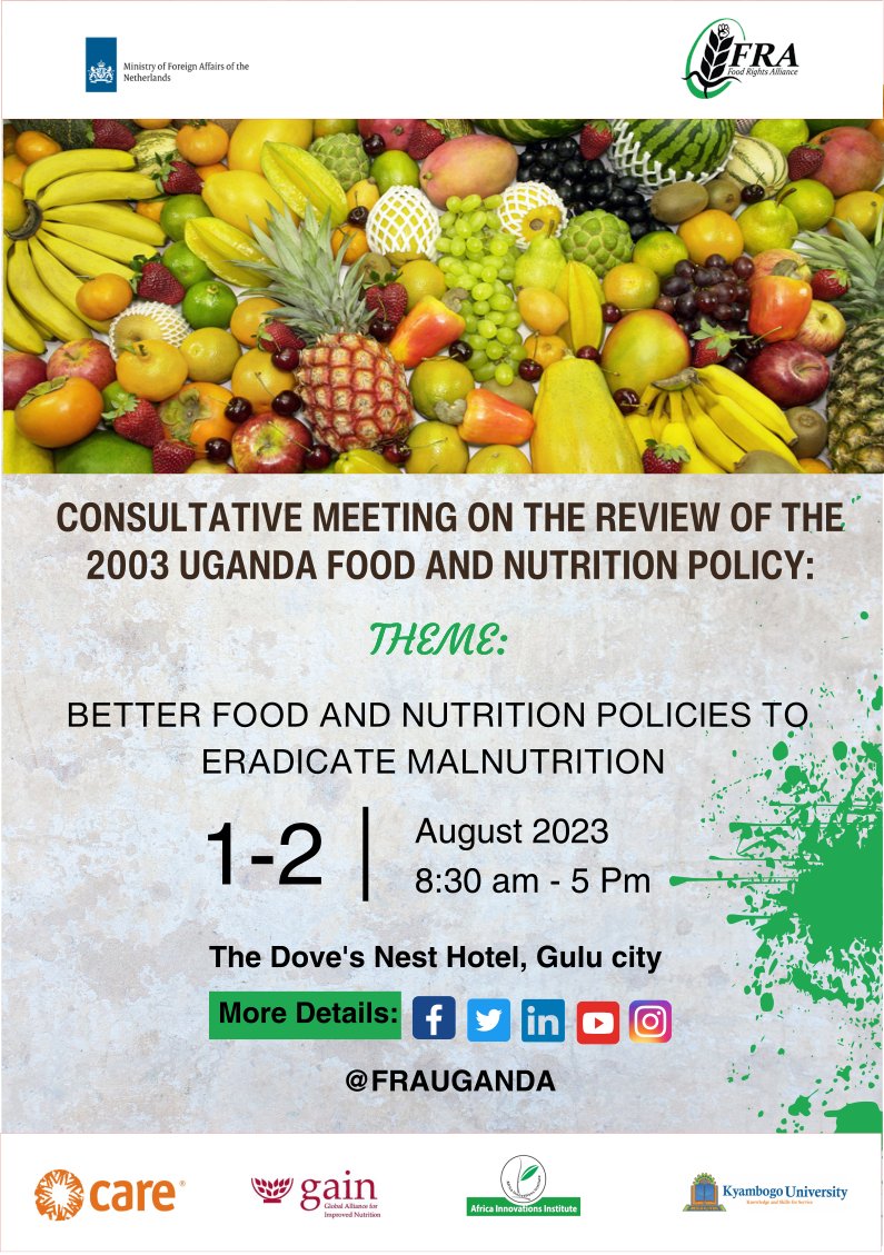 FRAUGANDA's tweet photo. Currently in progress: We are hosting a consultative meeting to review the 2003 Uganda Food and Nutrition Policy, with a focus on developing better strategies to eradicate malnutrition in Gulu City.
Stay tuned for further updates and insights.
#CASACDE https://t.co/C1SQUM7HBT