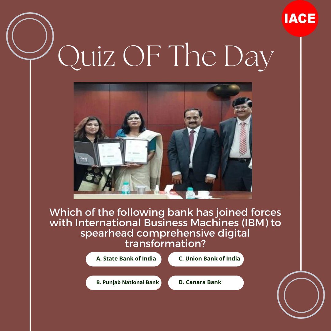 Hyd_IACE's tweet photo. π§ GK Question of the Day π
#GKQuestion #DigitalTransformation #TechCollaboration #BankingNews #TechPartnership #IBM #DigitalInnovation #GKChallenge #StayInformed #BankingNews #BankingTech #BankingCollaboration #DigitalBanking #TechPartnership #BankingInnovation #Fintech #IACE https://t.co/6ZMH9dgPrT