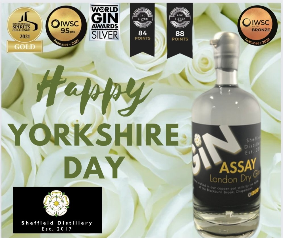SheffieldAssay's tweet photo. Have an award winning day! #yorkshireday #Yorkshire #YorkshireDay2023 #chapeltownsheffield #Sheffield #Gin #Vodka #Cocktails https://t.co/sfBIVmQsvX