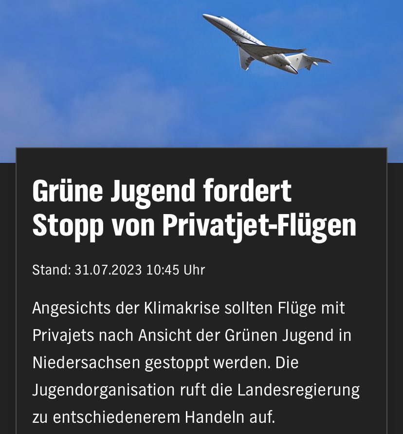 Absolut richtige Forderung der <a href="/GJNds/">GRÜNE JUGEND Niedersachsen</a> &amp; <a href="/F_Hoetker/">Felix Hötker</a>: Dieser rücksichtslose Luxus muss ein Ende haben!