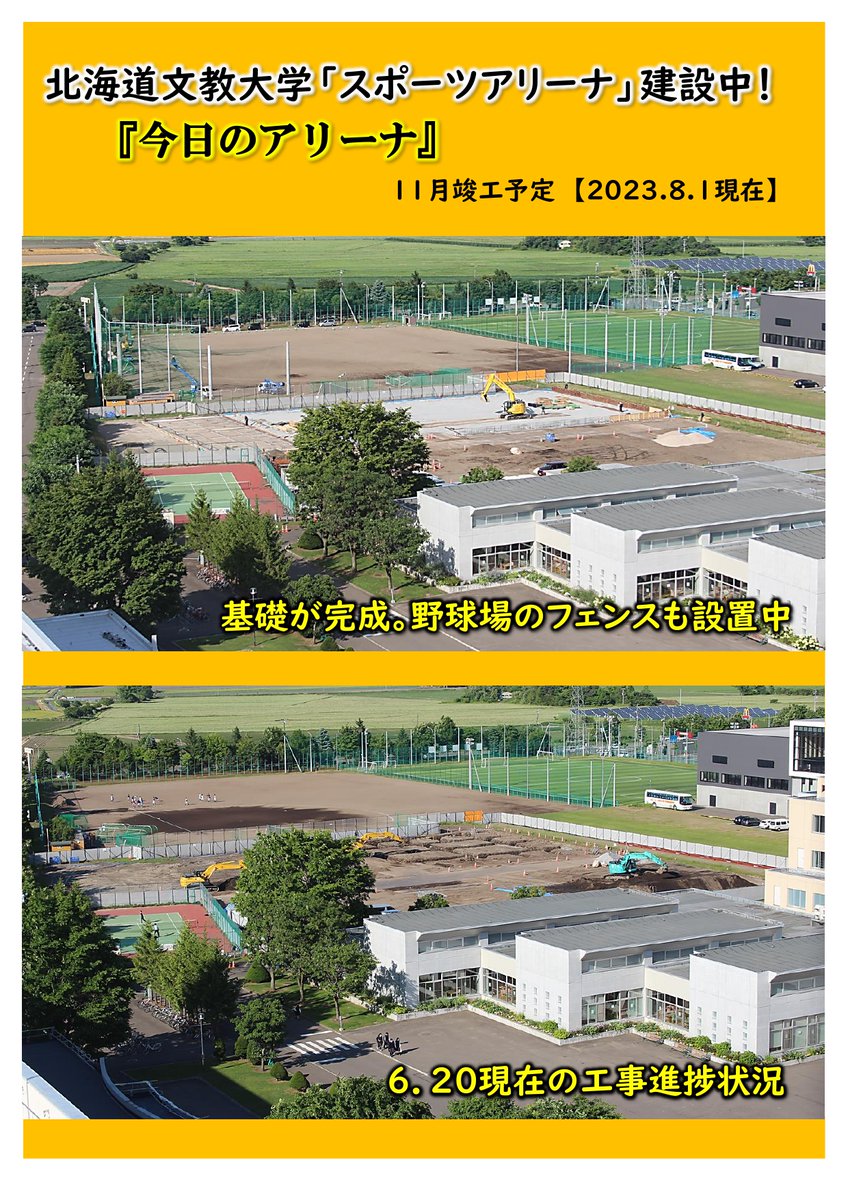 bunkyossk's tweet photo. ／
⚾️今日の「スポーツアリーナ」🏦
＼
8.1現在の工事進捗状況は
基礎工事が終わり？
地面は��ッチリ固められました。
これから壁ができるでしょう！
野球場のフェンス用の高い杭も
少しずつ生えてきました。
来年の野球部の新入生は、
最初から恵まれた環境で
名将から野球の指導が受けられますね😌 https://t.co/3Jf3AoKJtc