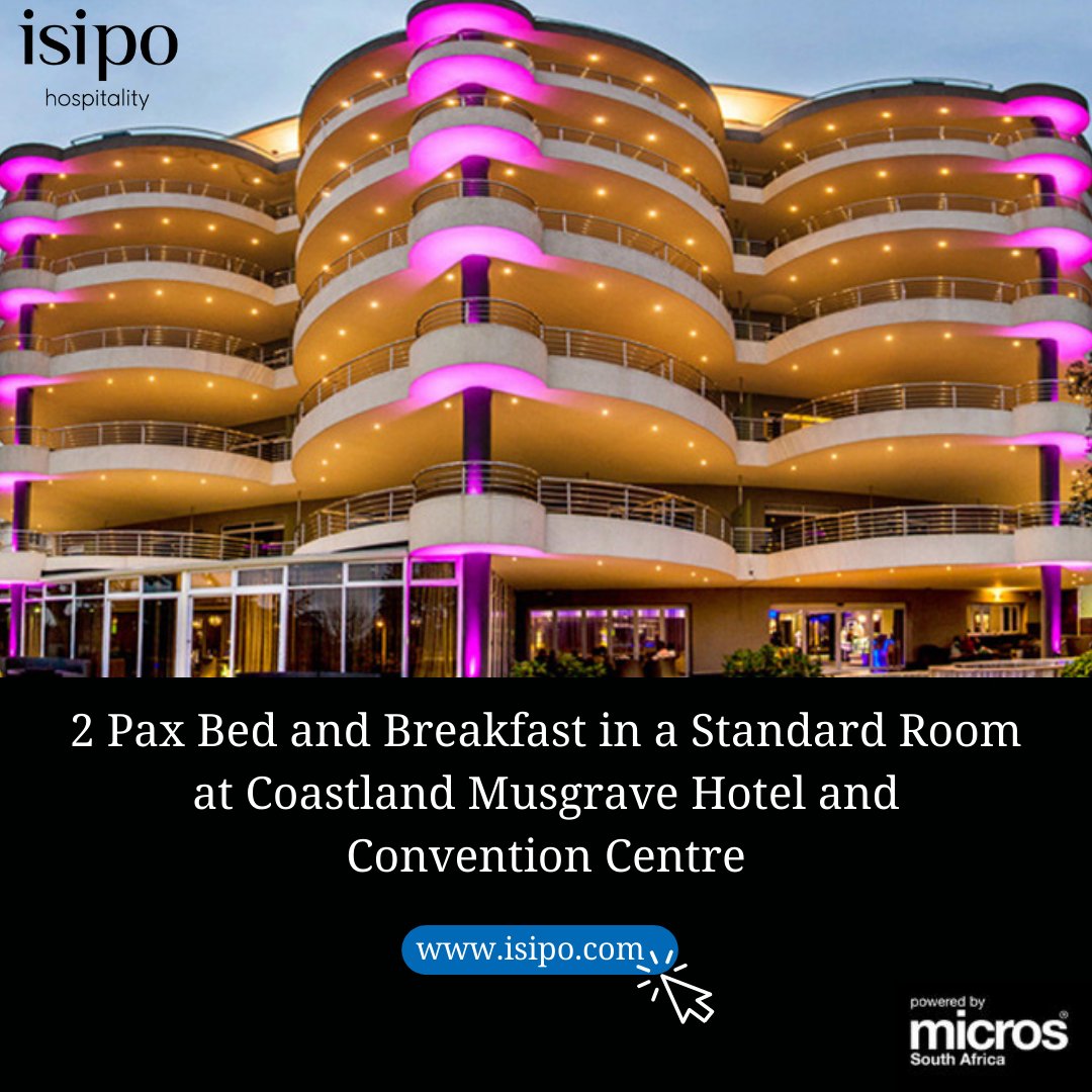 IsipoHosp's tweet photo. Book a luxurious stay in a standard room at Coastlands Musgrave Hotel!  Enjoy a delicious buffet breakfast as part of the experience. This experience is available now on https://t.co/To1HY2D23m
#luxurytravel #hotel #experience #breakfast #travelgoals https://t.co/7fPiHjOELf