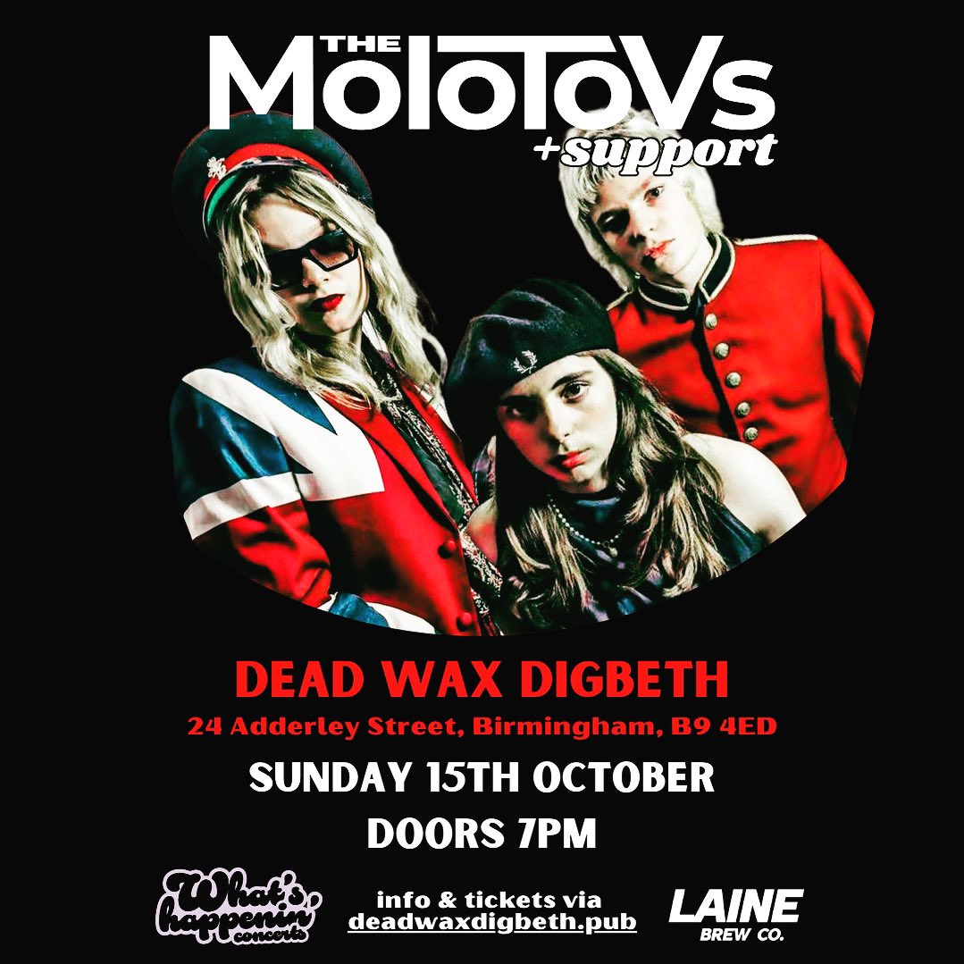 The Molotovs (@tmolotovs) on Twitter photo Cat’s out the bag! We’re planning a little #uktour later this year!
Catch us at <a href="/DeadWaxDigbeth/">Dead Wax Digbeth</a> Sunday 15th October for a double set.
Tickets won’t last for this cool #Birmingham venue…early bird have already SOLD OUT!
skiddle.com/e/36414406 Cat’s out the bag! We’re planning a little #uktour later this year!
Catch us at <a href="/DeadWaxDigbeth/">Dead Wax Digbeth</a> Sunday 15th October for a double set.
Tickets won’t last for this cool #Birmingham venue…early bird have already SOLD OUT!
skiddle.com/e/36414406
